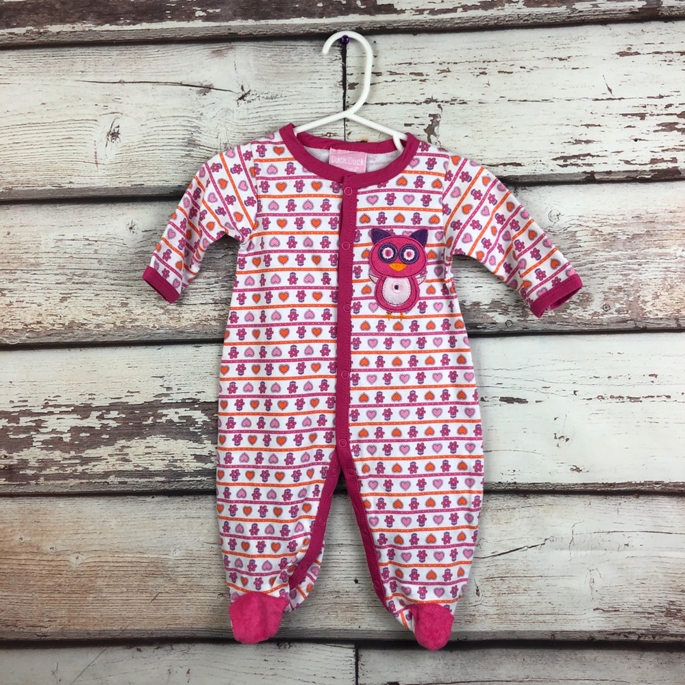 Duck Duck Goose owl baby girl pajamas